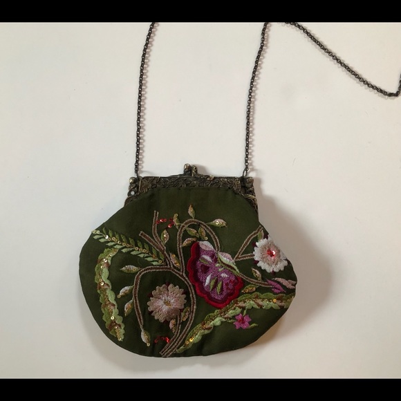 [Alexia Crawford] Olive Embroidered Evening Purse - Picture 2 of 7